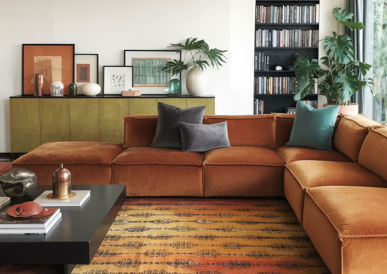 L'espace de séance : un salon chaleureux aux tons terracotta